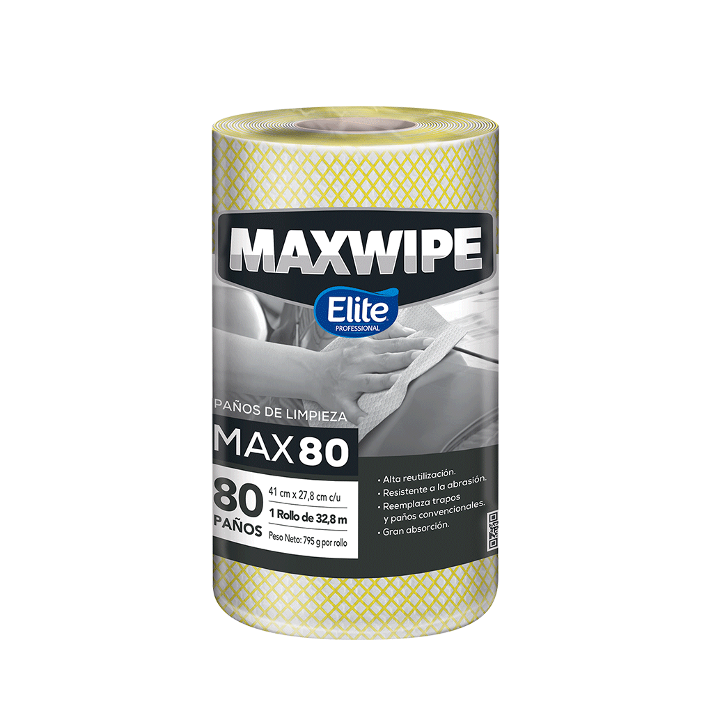 Paño de limpieza MAX80 / Formato Rollo / Amarillo