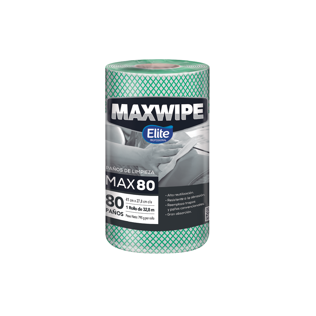 Paño de limpieza MAX80 / Formato Rollo / Verde