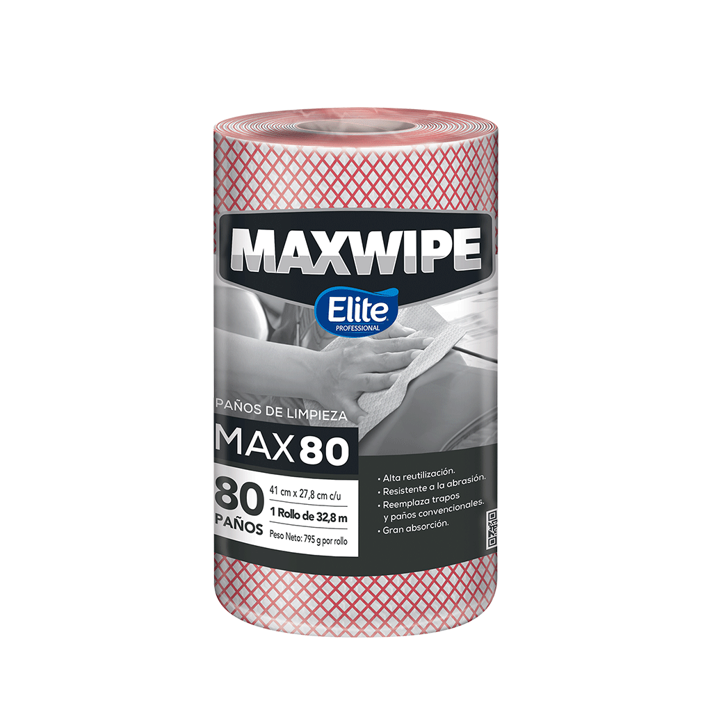 Paño de limpieza MAX80 / Formato Rollo / Rojo